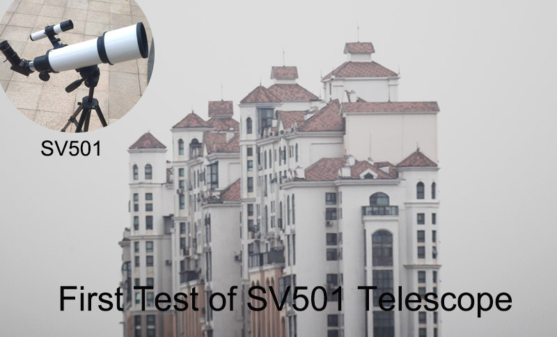First Test of the SV501 70/420 Telescope