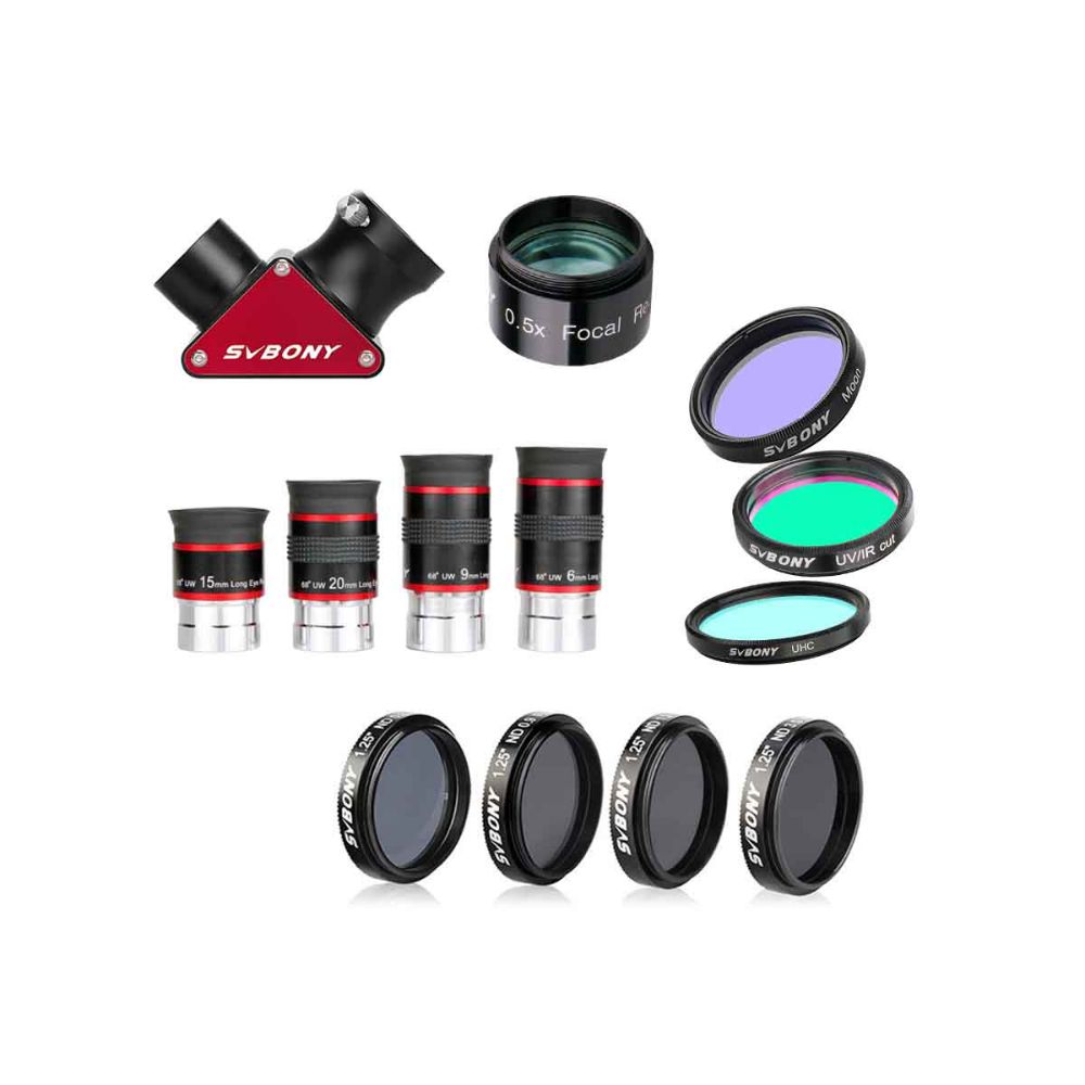 SV188P Diagonal - 68-degree Eyepiece Set - Filter Kits for Moon Observation and Planetary Photography