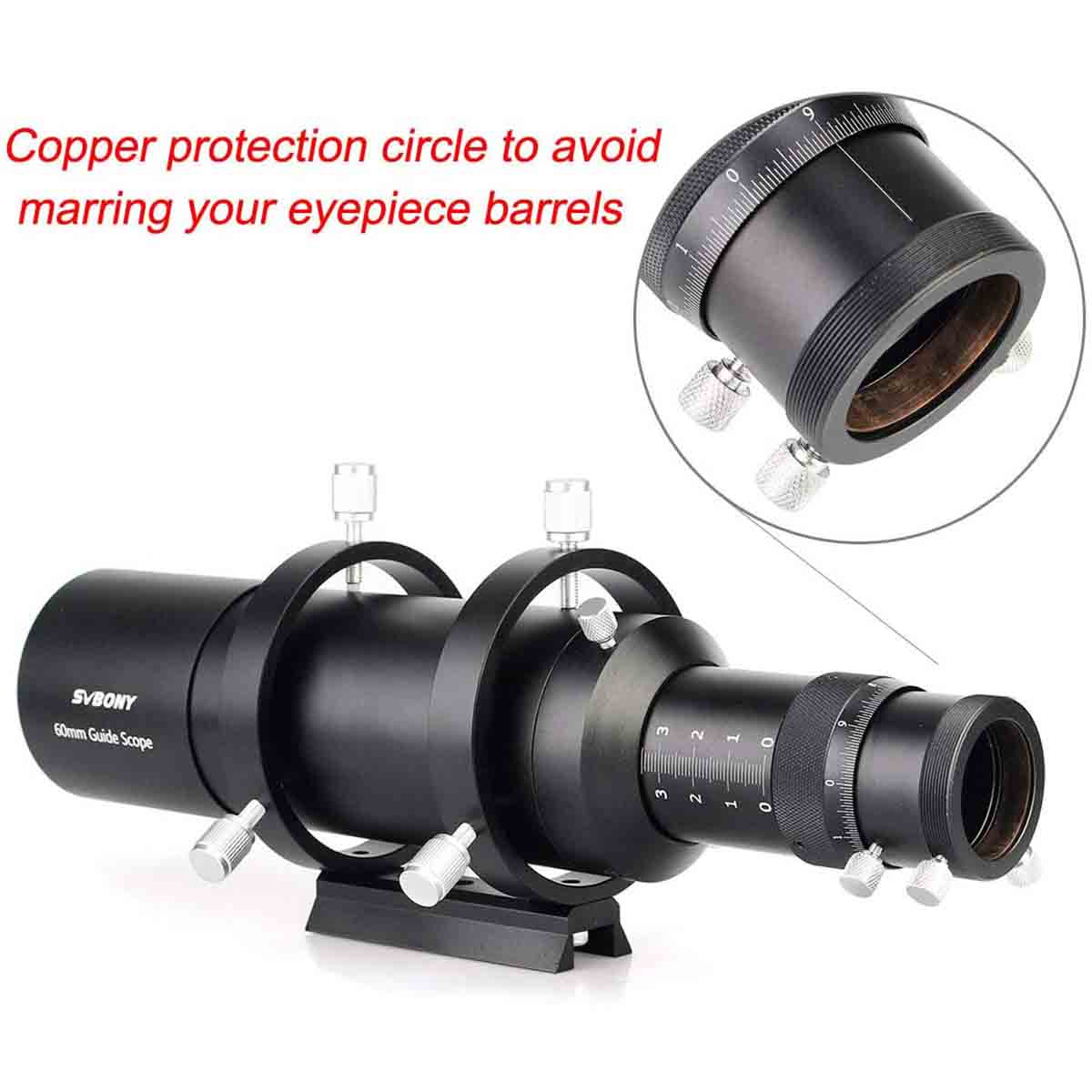 Adjustable Guiding Scope Ring Kit, Aluminum Alloy 6 Hole