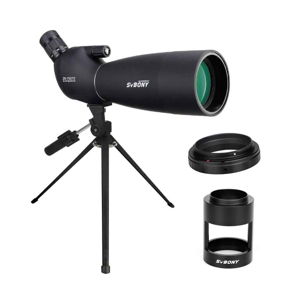 Svbony SV28 25-75x70 Spotting Scope Black with Desktop Tripod for ...