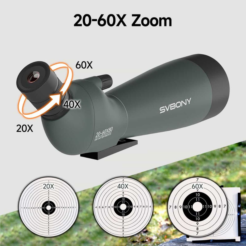 SV28A 20-60X80 Spotting Scope For Archery Shooting, Target Observing and Birding Scenarios 