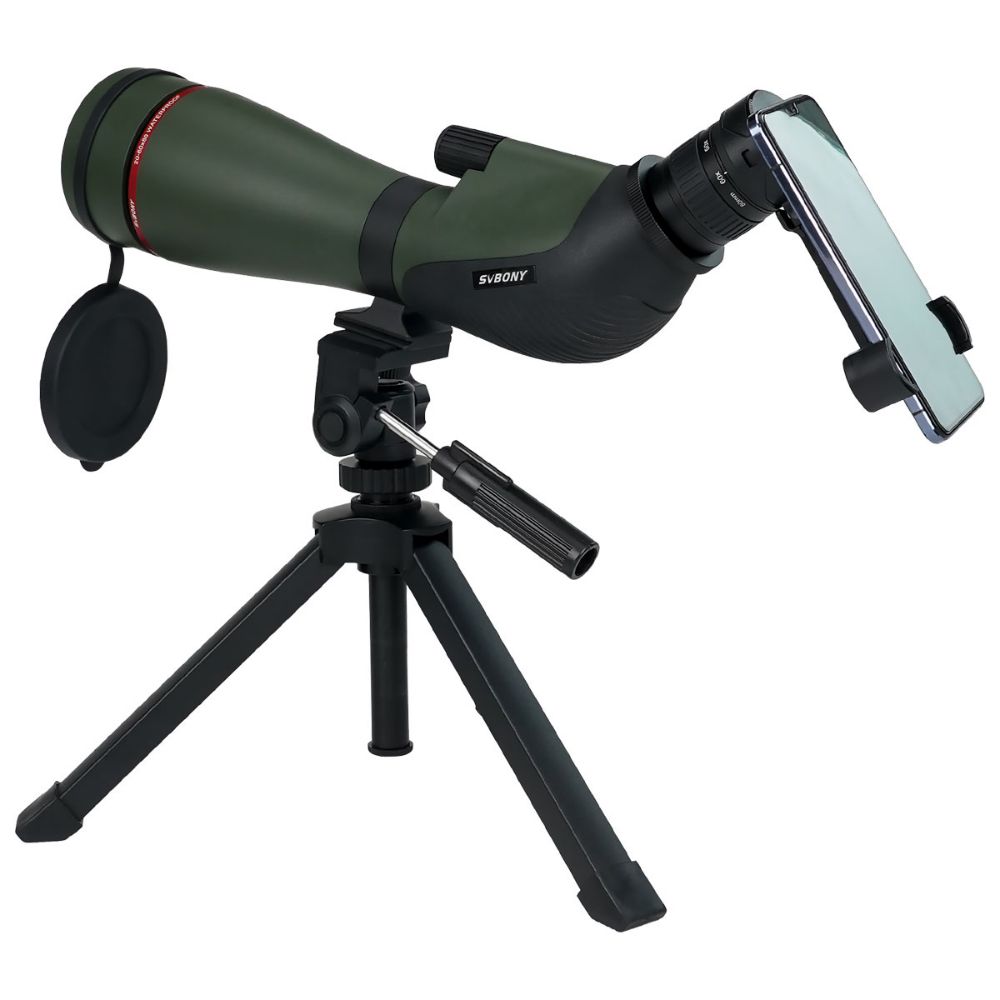 SA412 Spotting Scope 20-60X80mm HD FMC 1.25inch With Mobile Phone Bracket & Bluetooth Shutter For Middle-range Shooting