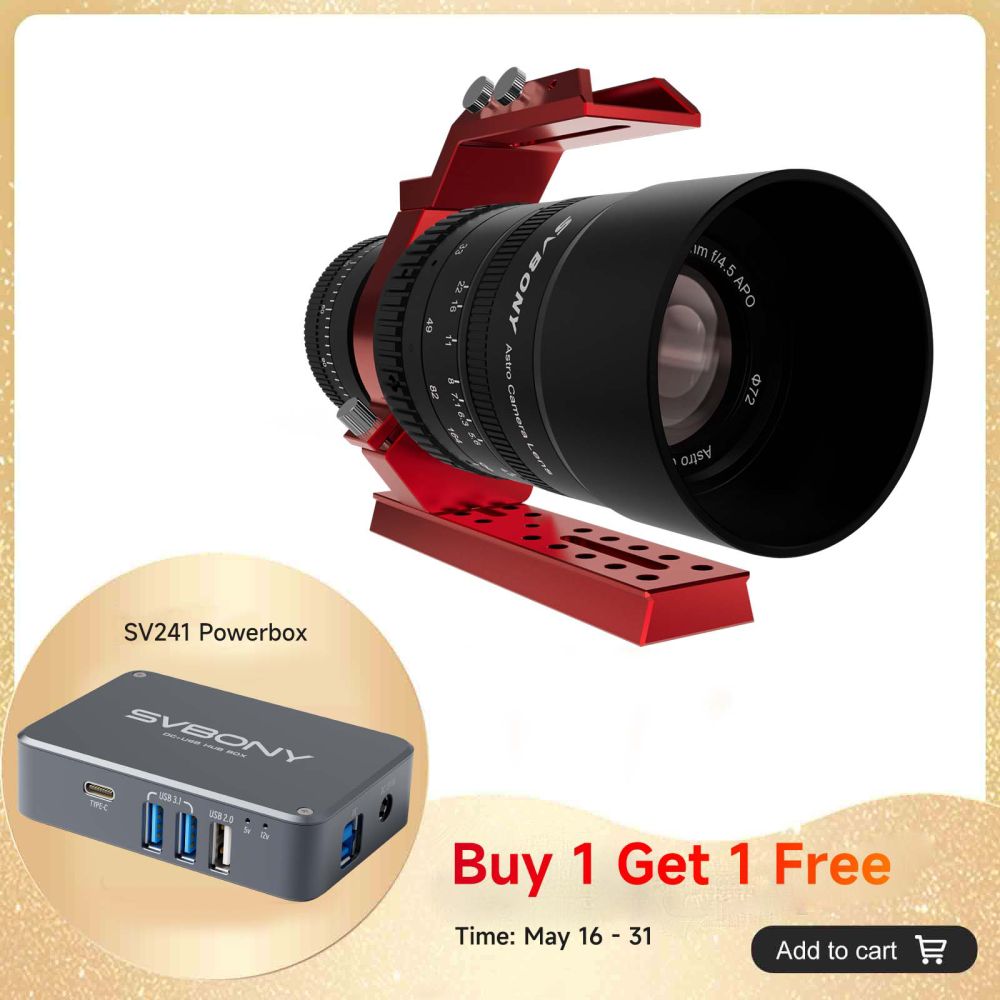 SV555 Astrograph Telescope APO Petzval Telephoto Lens 54mm f/4.5 W/ SV241 PowerBox