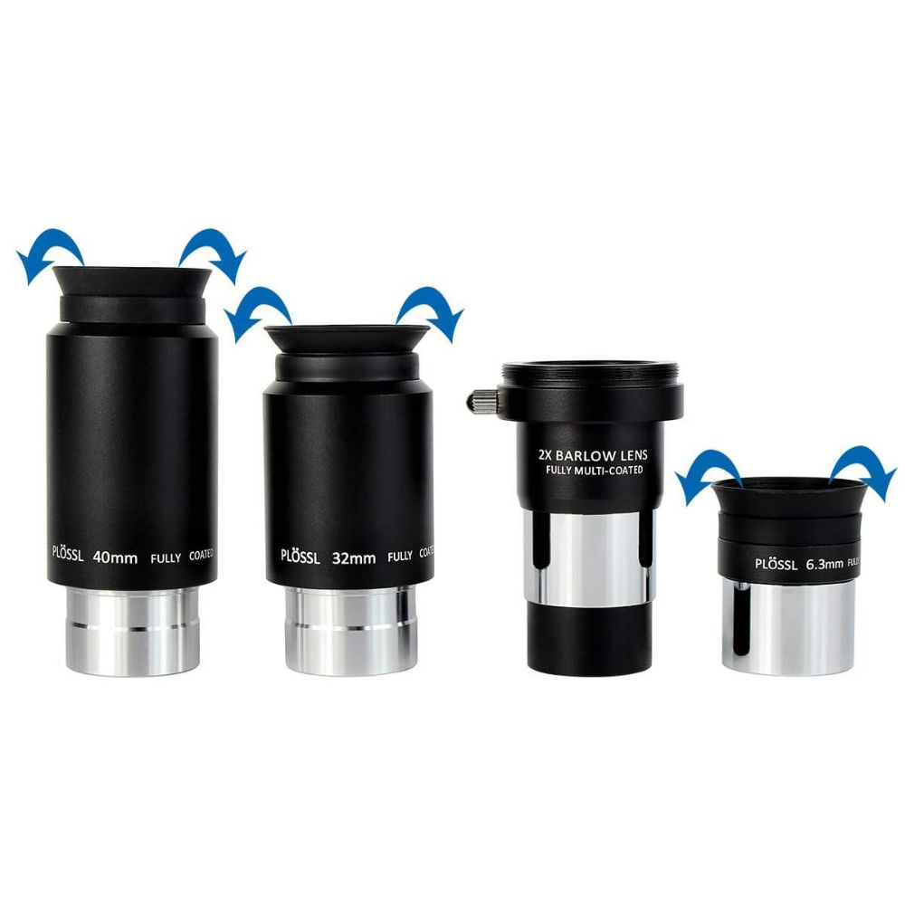 SVBONY Telescope Eyepiece Set with 2x Barlow Lens 4 Element Plossl Design 6.3mm 32mm 40mm 