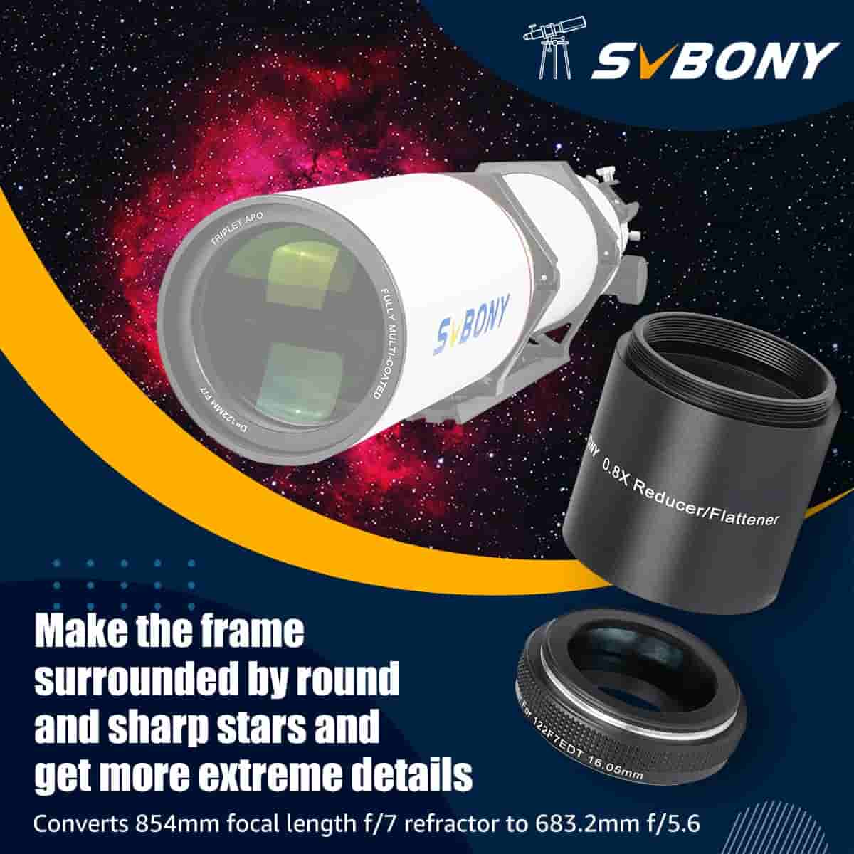 SVBONY SV209 Focal Reducer/Field Flattener 0.8x for SV550