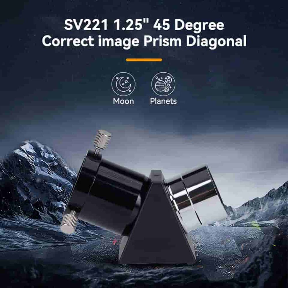 SV221 Correct Image Prism Diagonal 1.25inch 45 Degree for Refractor Telescope