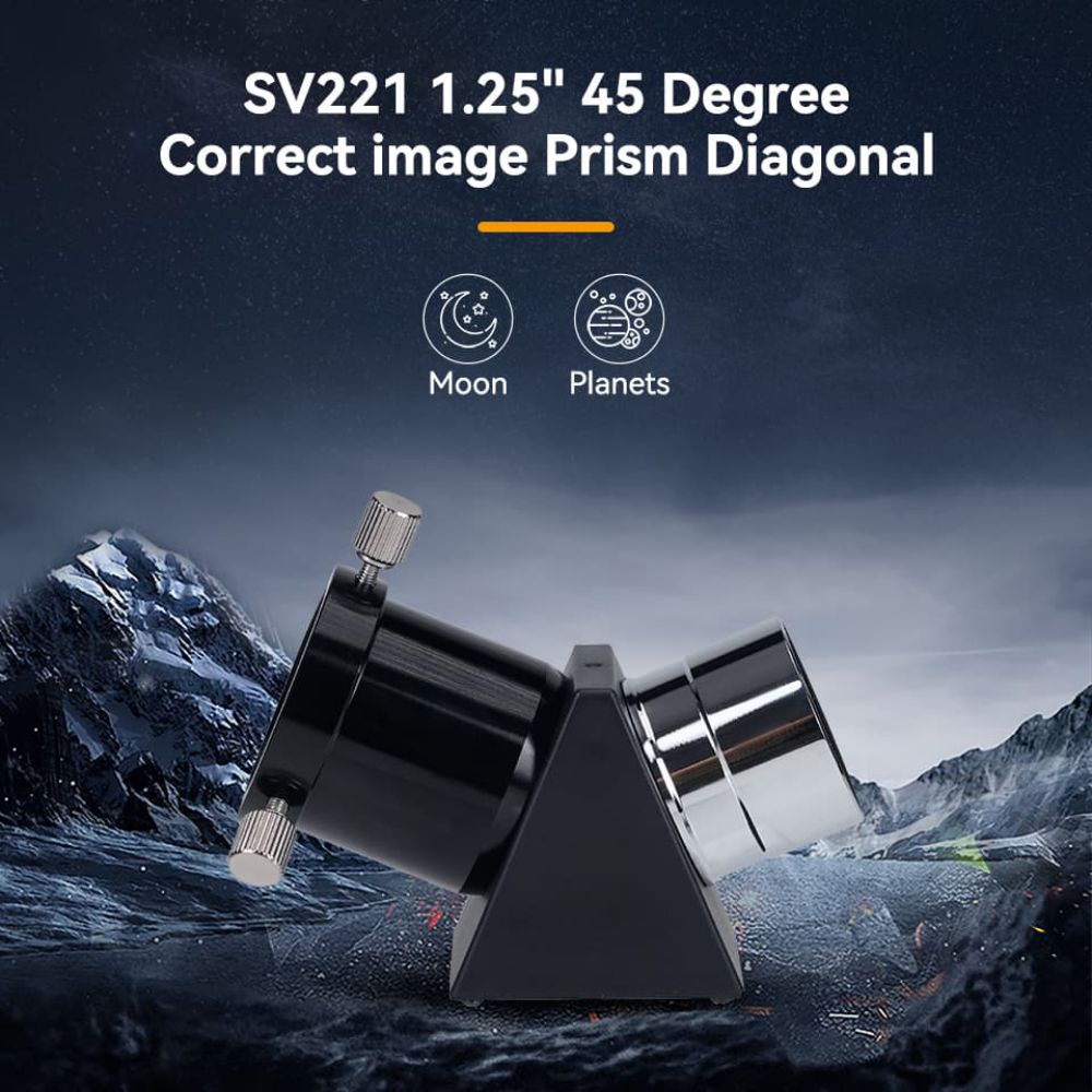 SV221 Correct Image Prism Diagonal 1.25inch 45 Degree for Refractor Telescope