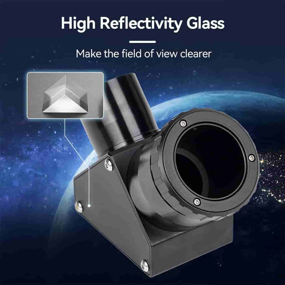 SV223 1.25 Inch 90 Degree Clicklock Dielectric Mirror, 99% Reflective Dielectric Coating Star Diagonal