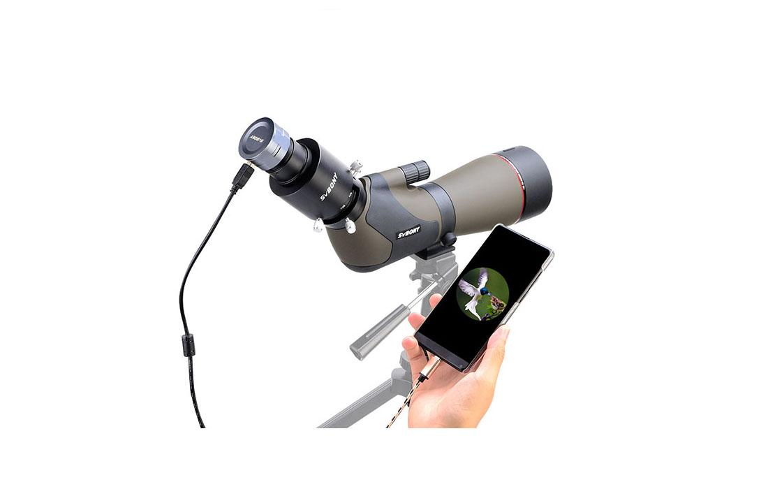 How to connect a spotting scope with SV105