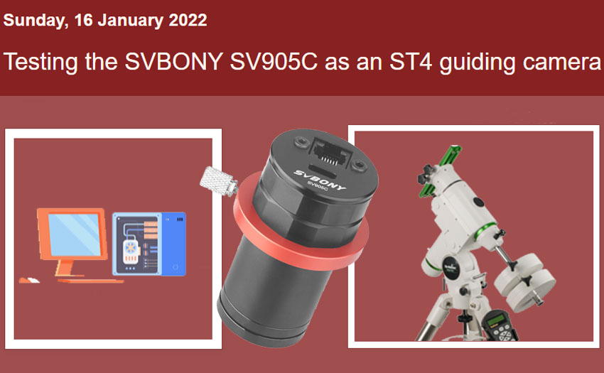 Testing the SVBONY SV905C as an ST4 guiding camera