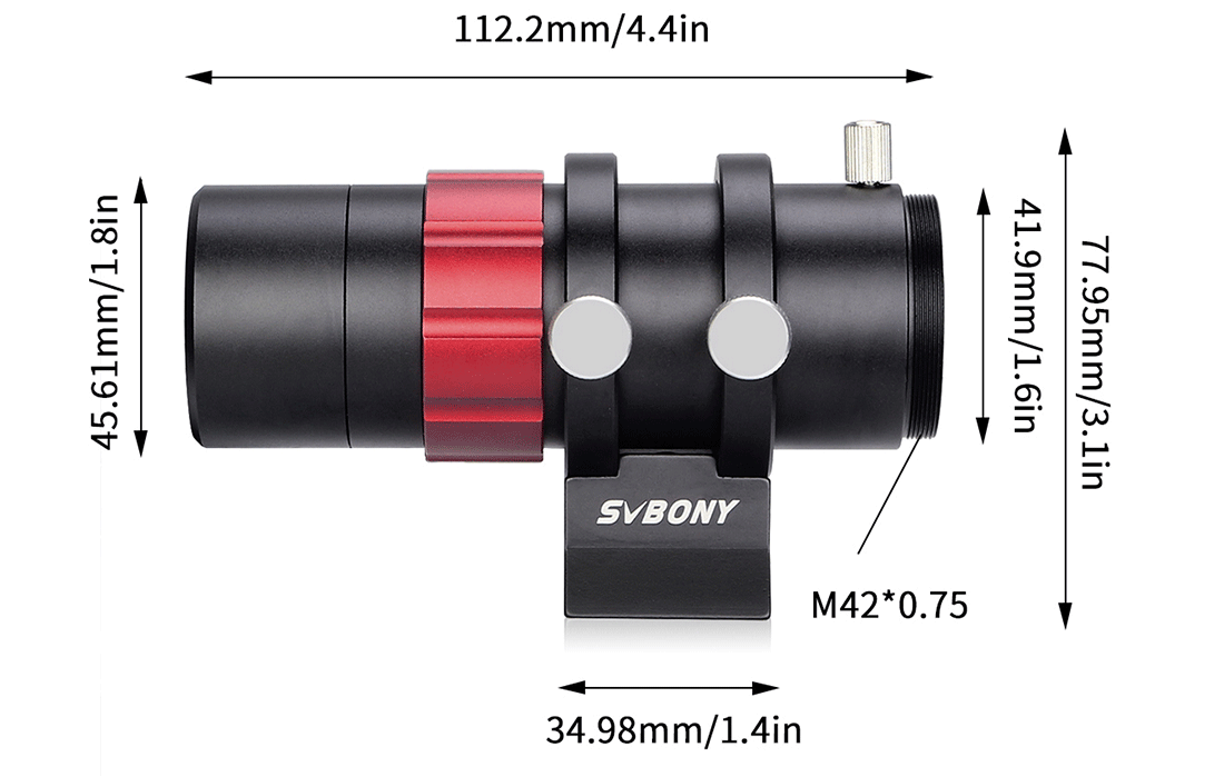 SV165 guider scope size