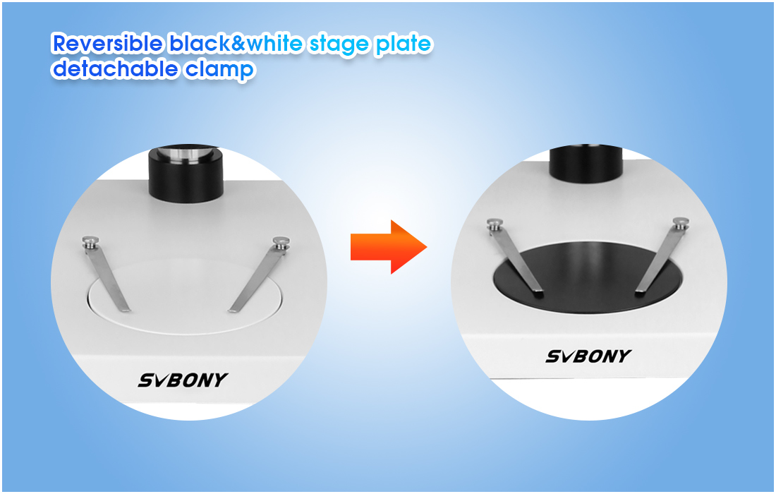 Reversible black&white stage plate-Contrast enhancement