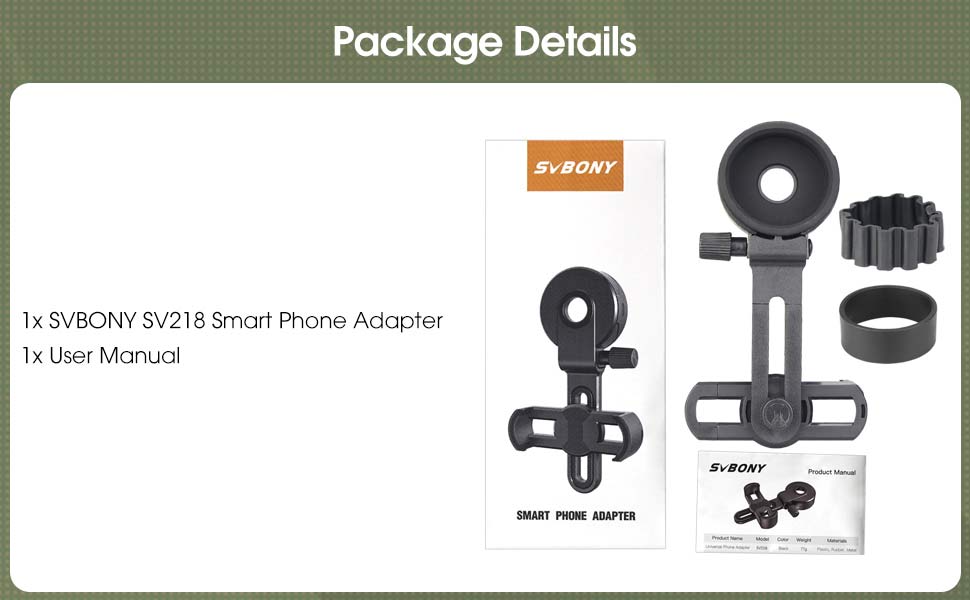 SVBONY SV218 Teleskop-Handy-Adapter, Universelle Handyhalterung