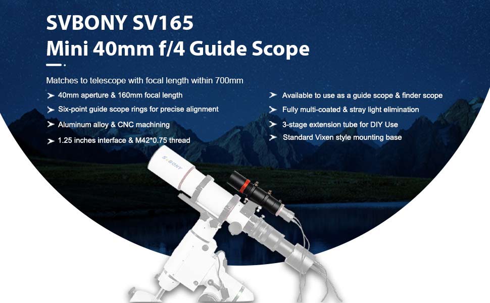 Svbony SV165 Mini 40mm f/4 Guide Scope