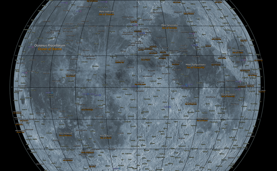 Partial lunar map
