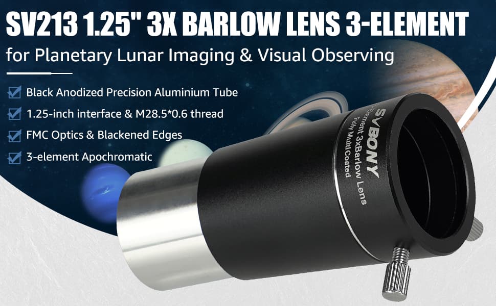 Svbony SV213 Barlow Lens 1.25"3x