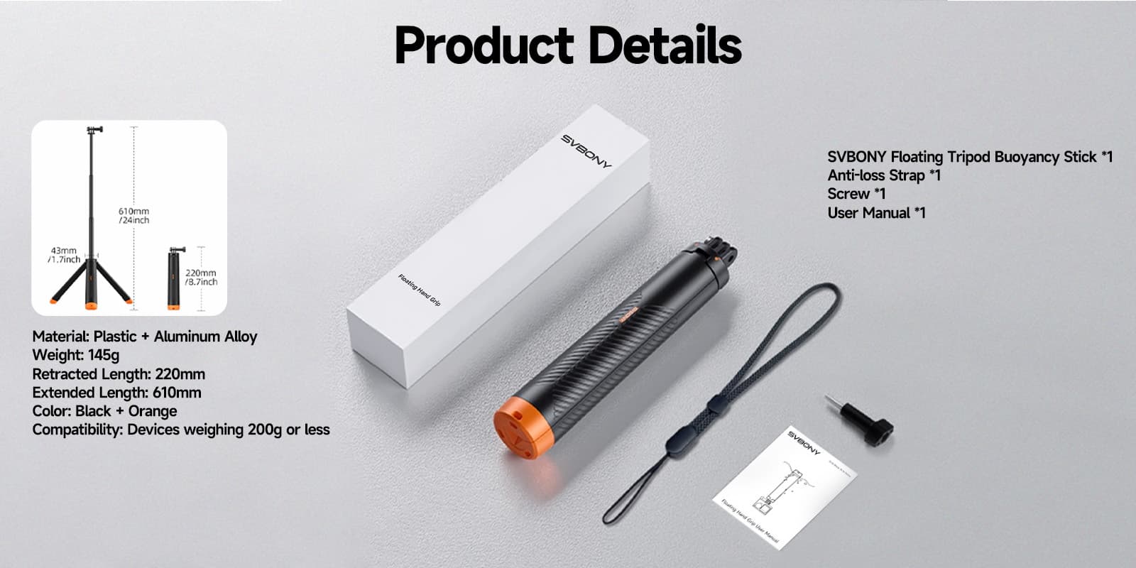 floating tripod buoyancy stick