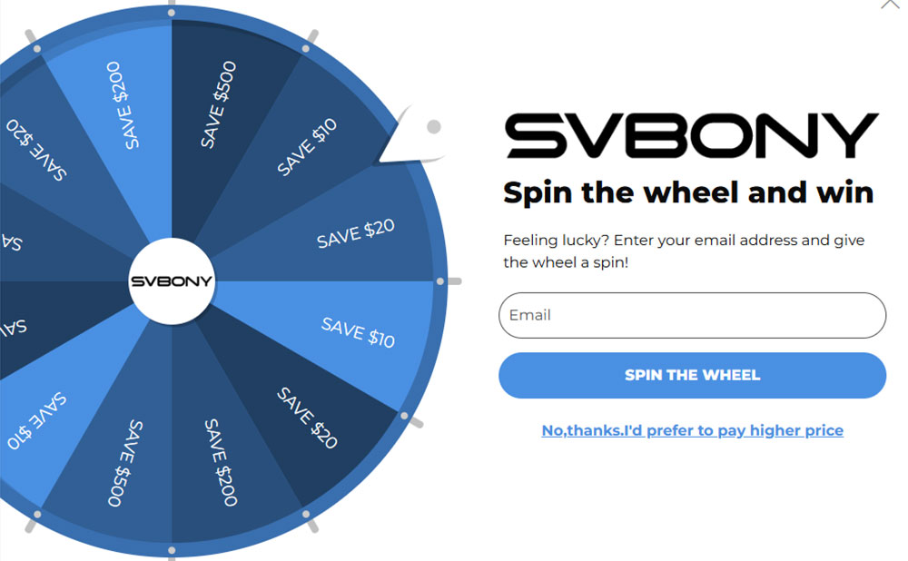 Participate in the Spinning Wheel to Win Offers
