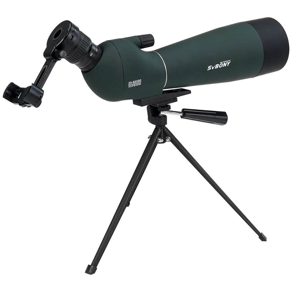 SVBONY SV28PLUS Spotting Scope 20-60x80 FMC Coating 23mm Eyepiece for Target Shooting & Archery With Desktop Tripod