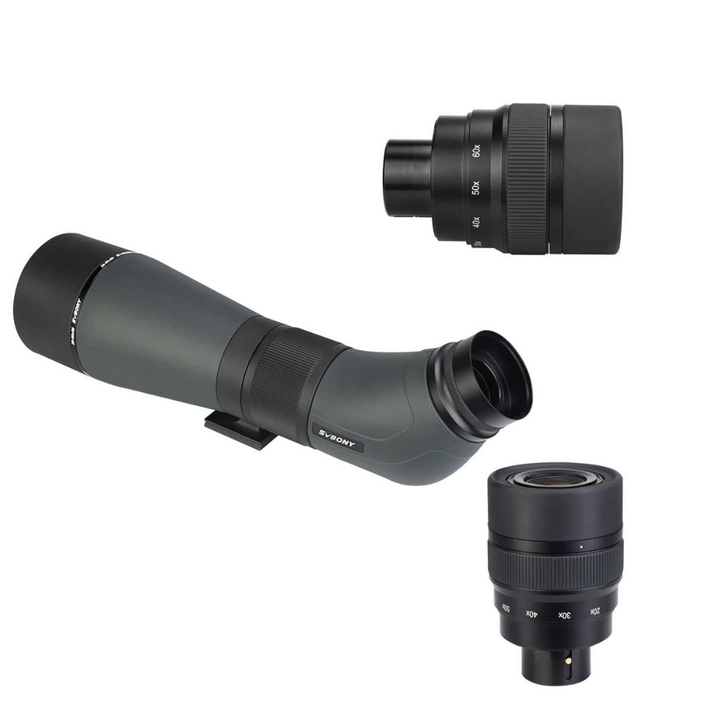 SVBONY SA405 20-60x85 ED Spotting Scope Army Green 45 Degree best for Birding and Nature Viewing
