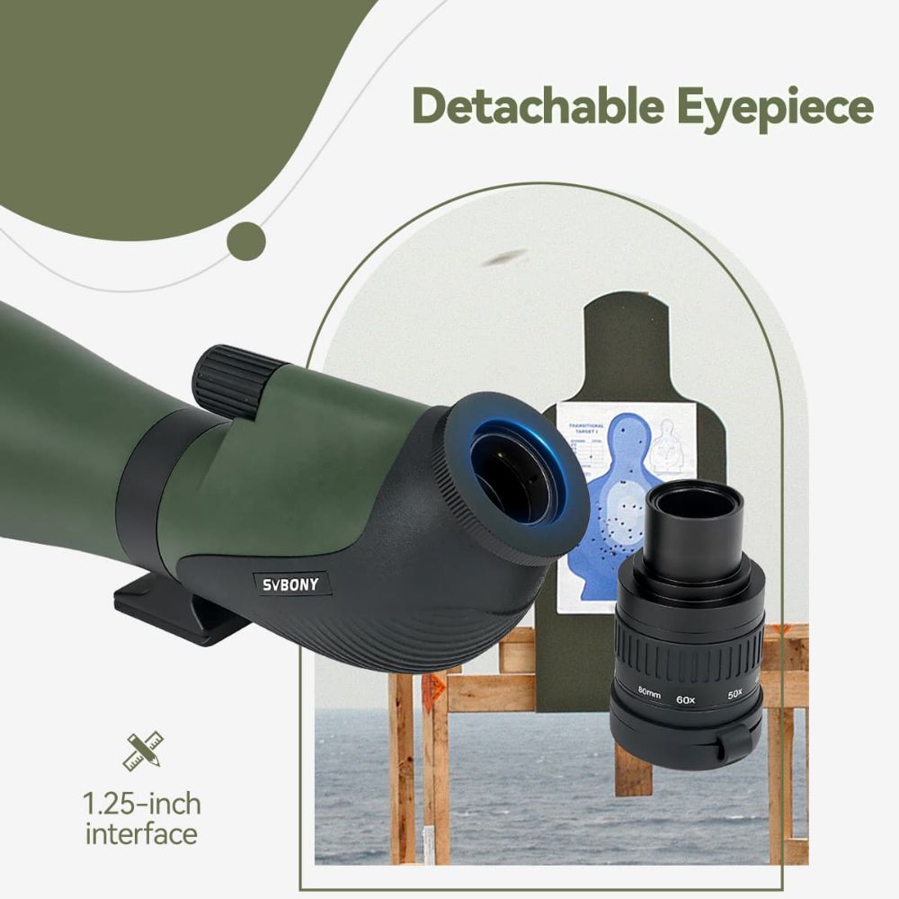 SVBONY SA412 Spotting Scope 20-60X80mm HD FMC With SC001 WIFI Camera Upgraded Adjustable Desktop Tripod For Middle-range Shooting