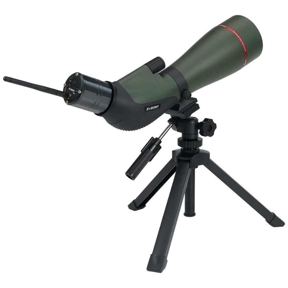 SVBONY SA412 Spotting Scope 20-60X80mm HD FMC With SC001 WIFI Camera Upgraded Adjustable Desktop Tripod For Middle-range Shooting