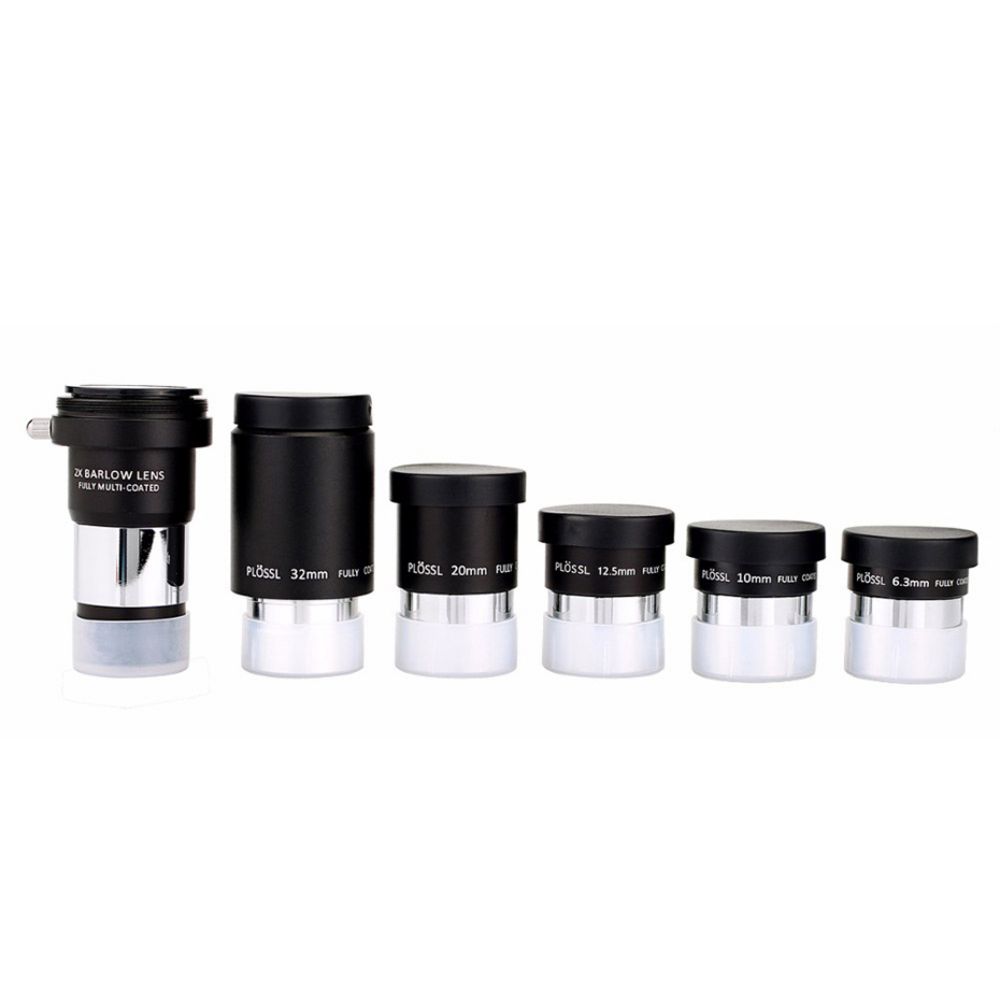 SVBONY 1.25inch Plossl Eyepiece Kit 6.3 10 12.5 20 32mm Multi Coated+2X Barlow Lens Astronomy Telescope Accessory