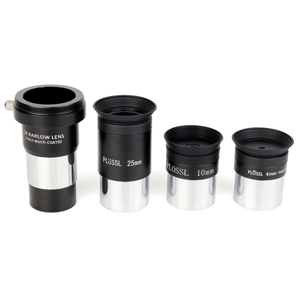 SVBONY 1.25inch Plossl Eyepiece 4mm 10mm 25mm Multi Coated + 2X Barlow Lens Astronomy Telescope Accessory Kit