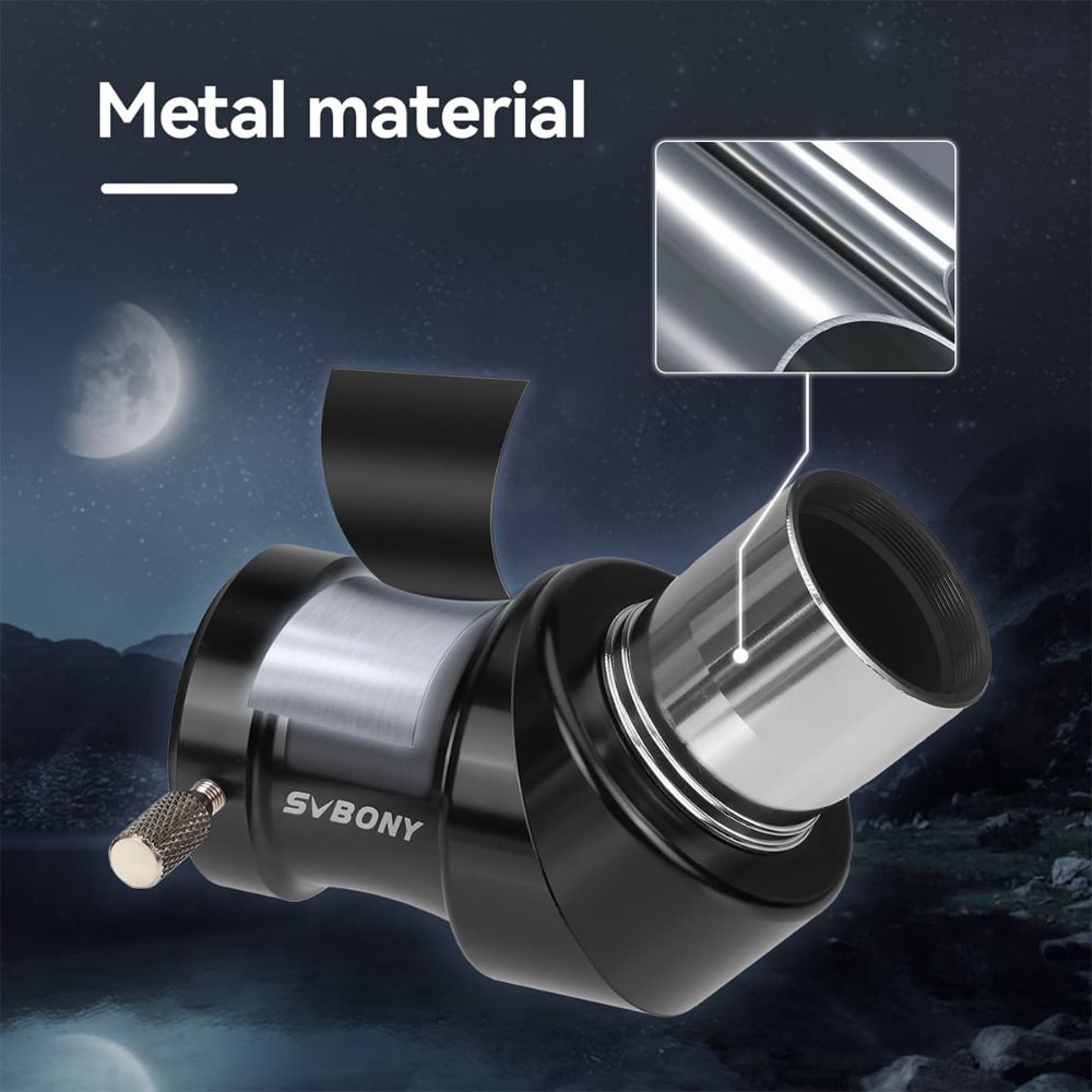 SV222 Correct Image Prism Diagonal 45 Degree 1.25-inch Fully Multi-Coated Metal for Refractor Telescope 