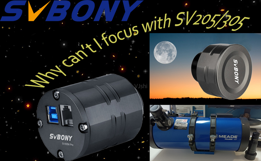 Why can’t I focus in with SV205/SV305M and my Newtonian telescope?