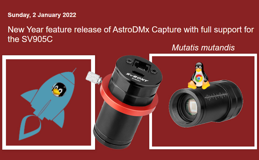 AstroDMx Capture with full support for the SV905C guiding camera