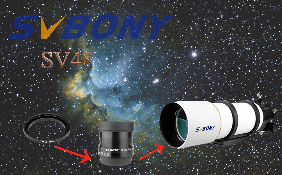 The SV193 focal reducer can also be perfectly combined with the SV48！