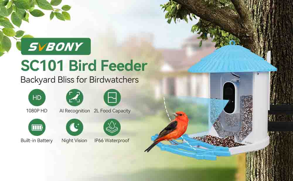 Introducing the SVBONY SC101 Smart Bird Feeder: A Backyard Oasis for Bird-Watching