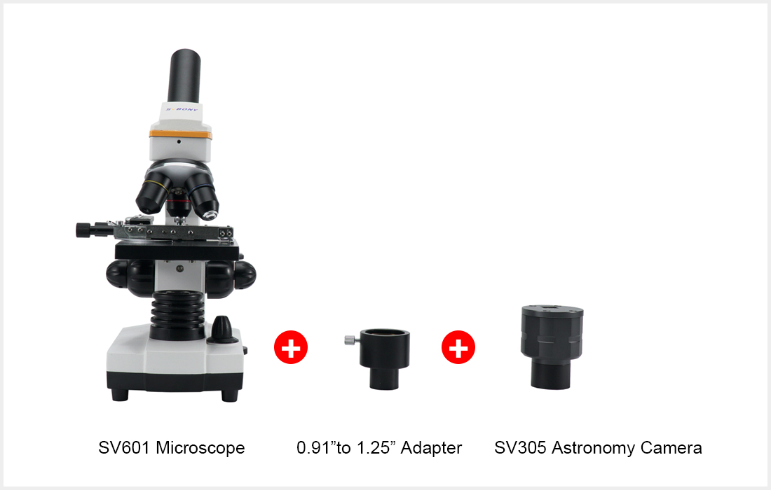 SVBONY SV601 Microscope、0.91”to 1.25” Adapter、SVBONY SV305 Astronomy Camera