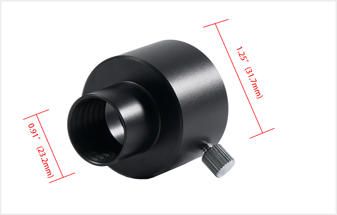 Fully Metal 0.91" to 1.25" Telescope Eyepiece Adapter 23.2mm to 31.7mm Mount Adapter
