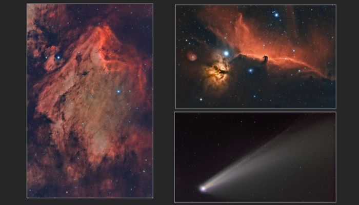 Images of the Pelican Nebula, Horse Head Nebula and Comet Neowise Captured with the SV503 80ED and 0.8x SV198 Reducer/Field Flattener.