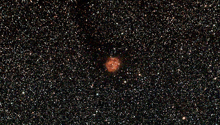 The Cocoon NebulaI (C5146) behind a Wratten #8 filter
