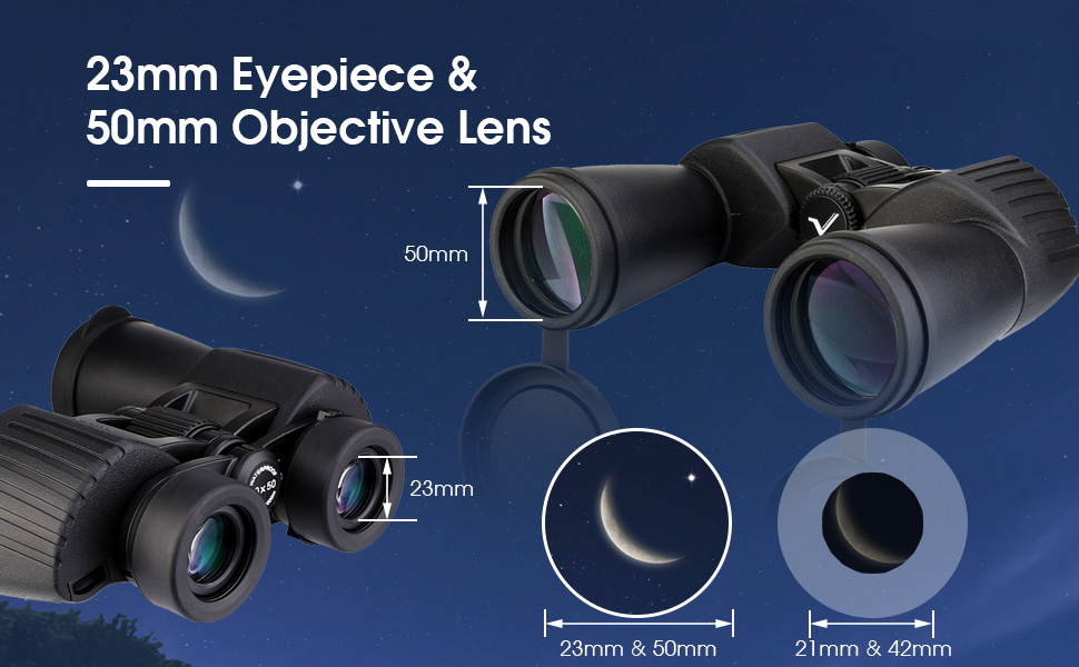 Svbony SA204 binoculars objective lens