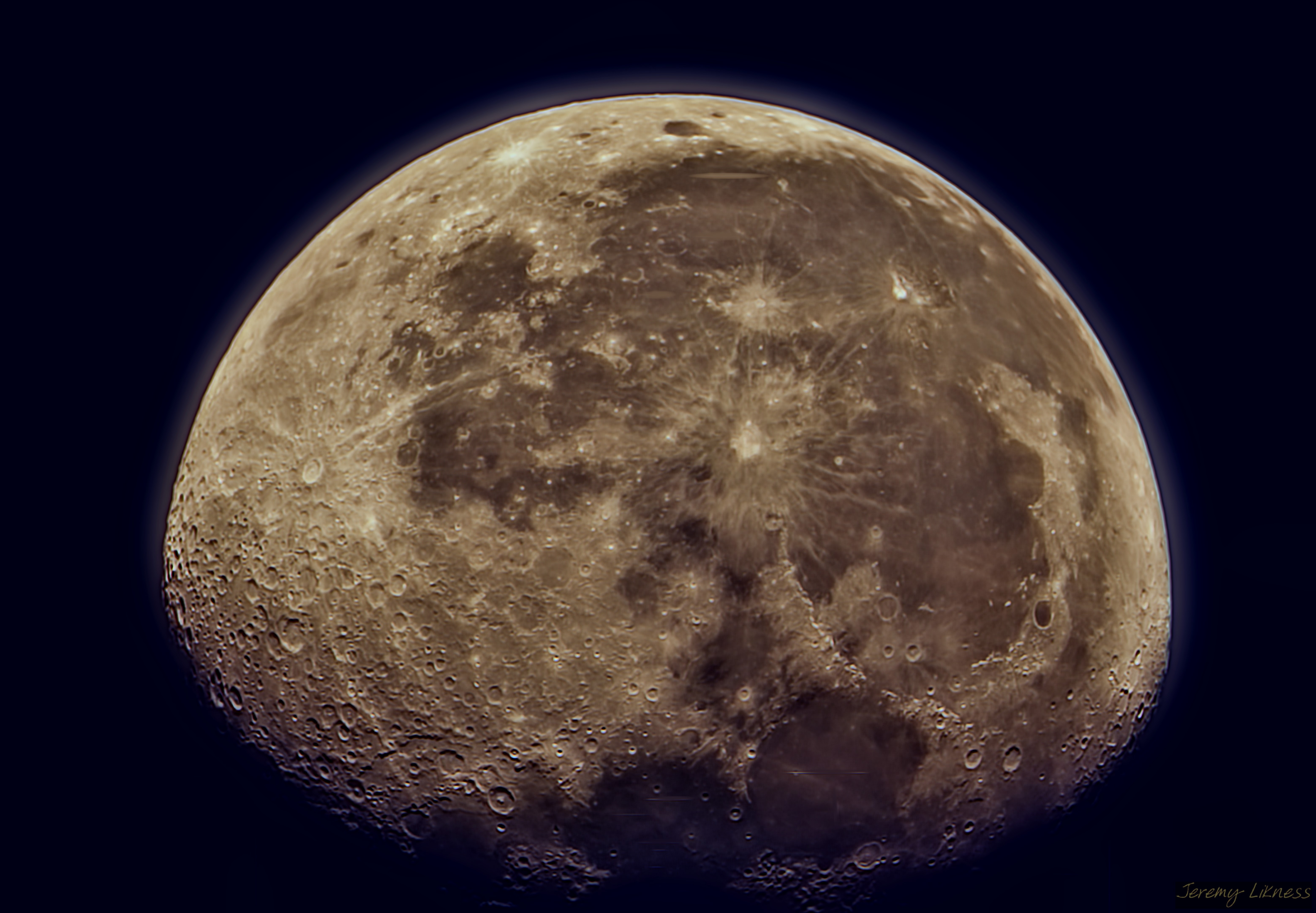 Bright moon just after dawn