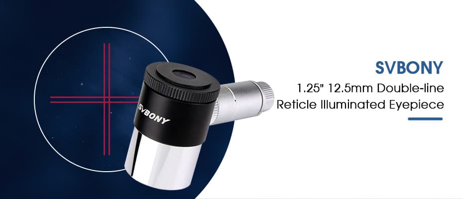 12.5mm 1.25" Illuminated Reticle Plossl Telescope Eyepiece