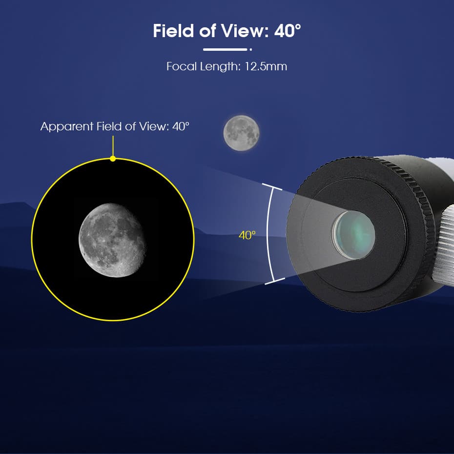 12.5mm 1.25" Illuminated Reticle Plossl Telescope Eyepiece