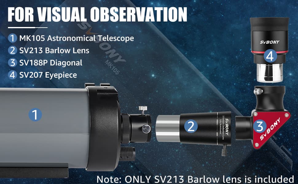 Svbony SV213 Barlow Lens 1.25"3x